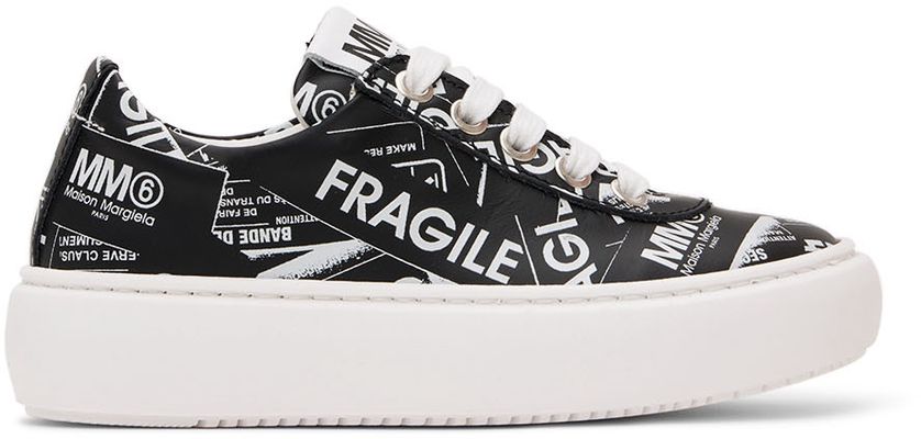 MM6 Maison Margiela Kids Black Fragile Logo Sneakers