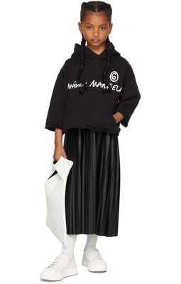 MM6 Maison Margiela Kids Black Pleather Hoodie & Dress Set