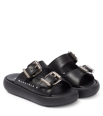 MM6 Maison Margiela Kids Buckled leather sandals