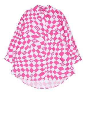 MM6 Maison Margiela Kids check-print shirt dress - Pink