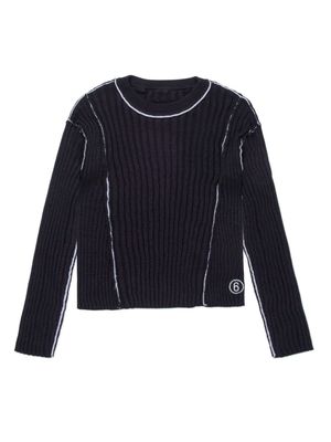 MM6 Maison Margiela Kids contrast-stitching ribbed jumper - Black