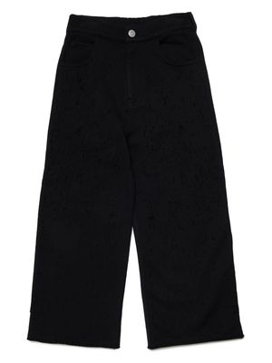 MM6 Maison Margiela Kids distressed-effect cotton trousers - Black