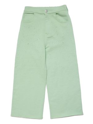 MM6 Maison Margiela Kids distressed straight-leg trousers - Green