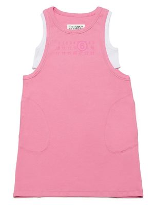 MM6 Maison Margiela Kids double-layer sleeveless dress - Pink