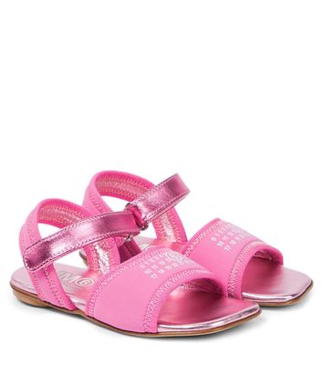 MM6 Maison Margiela Kids Embellished leather-trimmed sandals