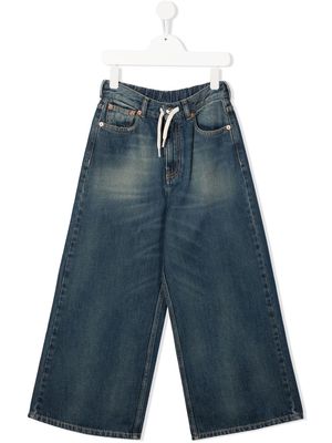 MM6 Maison Margiela Kids faded wide-leg jeans - Blue