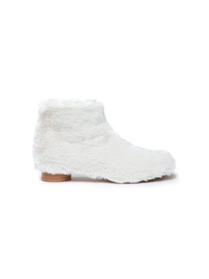 MM6 Maison Margiela Kids faux-fur zip-fastening ankle boots - White