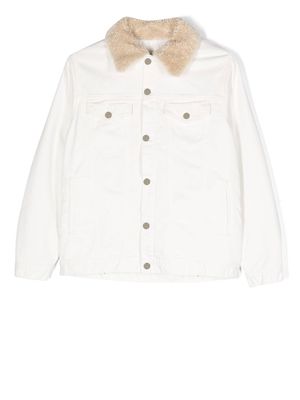 MM6 Maison Margiela Kids faux-shearling collar button-down jacket - White