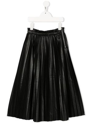 MM6 Maison Margiela Kids fully-pleated midi skirt - Black