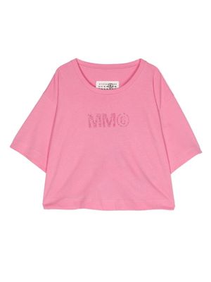 MM6 Maison Margiela Kids glitter-embellished T-shirt - Pink