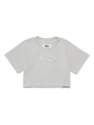 MM6 Maison Margiela Kids glittered-logo cotton T-shirt - Neutrals
