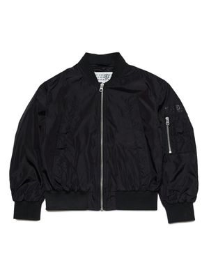 MM6 Maison Margiela Kids glossy lightweight bomber jacket - Black