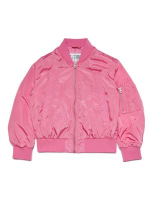 MM6 Maison Margiela Kids glossy lightweight bomber jacket - Pink