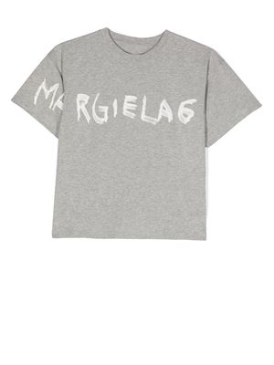 MM6 Maison Margiela Kids graffiti logo-print T-shirt - Grey