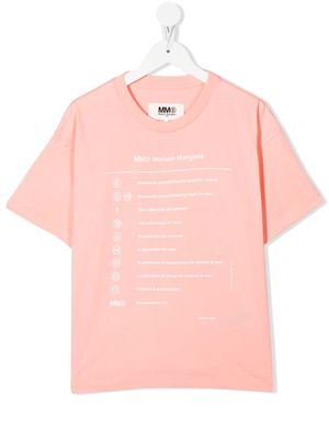 MM6 Maison Margiela Kids graphic-print short-sleeve T-shirt - Pink