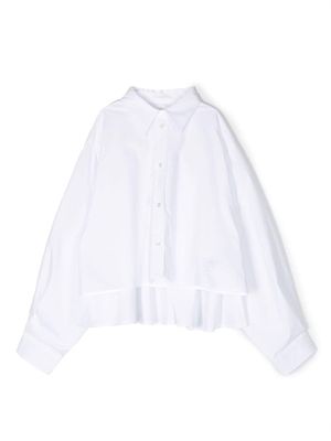 MM6 Maison Margiela Kids high-low flared rear shirt - White