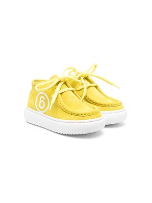 MM6 Maison Margiela Kids high-top calf-leather sneakers - Yellow