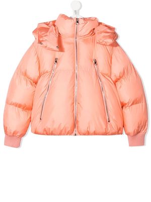 MM6 Maison Margiela Kids hooded puffer jacket - Orange