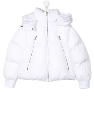 MM6 Maison Margiela Kids hooded puffer jacket - White