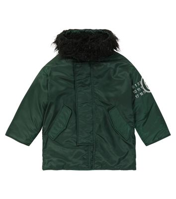 MM6 Maison Margiela Kids Hooded twill parka