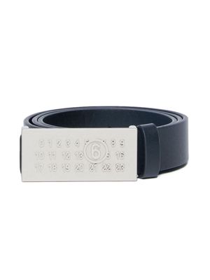 MM6 Maison Margiela Kids logo-buckle leather belt - Black