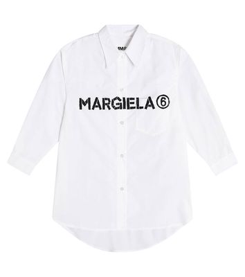 MM6 Maison Margiela Kids Logo cotton shirt dress