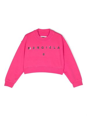 MM6 Maison Margiela Kids logo cotton sweatshirt - Pink