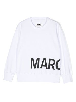 MM6 Maison Margiela Kids logo cotton sweatshirt - White
