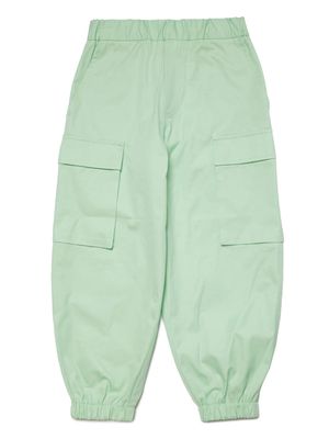 MM6 Maison Margiela Kids logo-embroidered cargo trousers - Green