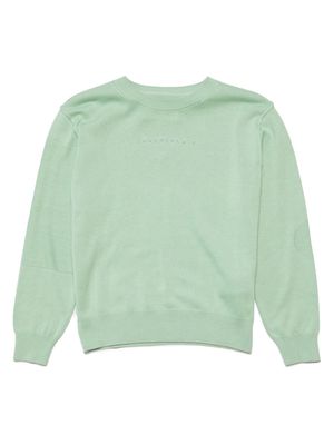MM6 Maison Margiela Kids logo-embroidered cotton blend sweatshirt - Green