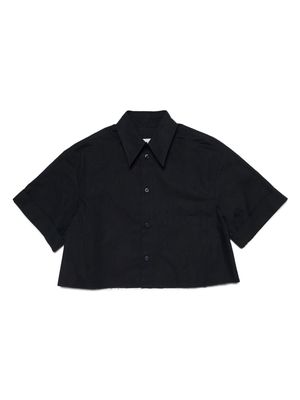 MM6 Maison Margiela Kids logo-embroidered cotton shirt - Black