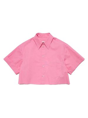 MM6 Maison Margiela Kids logo-embroidered cotton shirt - Pink