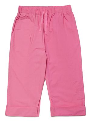 MM6 Maison Margiela Kids logo-embroidered cotton trousers - Pink