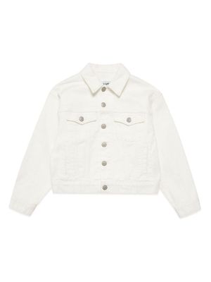 MM6 Maison Margiela Kids logo-embroidered denim jacket - White