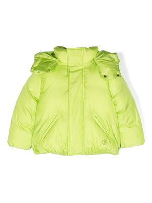 MM6 Maison Margiela Kids logo-embroidered hooded padded jacket - Green