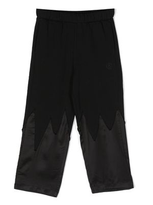 MM6 Maison Margiela Kids logo-embroidered panelled trousers - Black