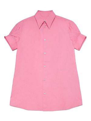 MM6 Maison Margiela Kids logo-embroidered poplin shirtdress - Pink