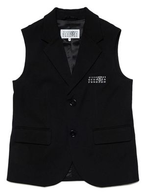 MM6 Maison Margiela Kids logo-embroidered vest - Black