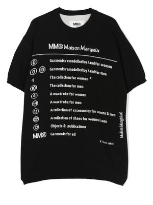 MM6 Maison Margiela Kids logo-intarsia knitted dress - Black