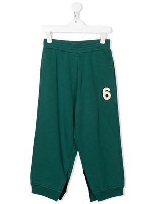 MM6 Maison Margiela Kids logo-patch cotton track pants - Green