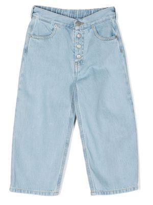 MM6 Maison Margiela Kids logo-patch slim-cut jeans - Blue