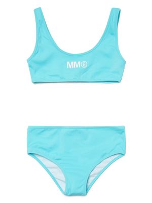 MM6 Maison Margiela Kids logo-print bikini set - Blue