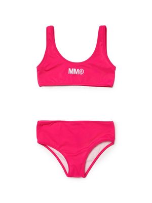 MM6 Maison Margiela Kids logo-print bikini set - Pink