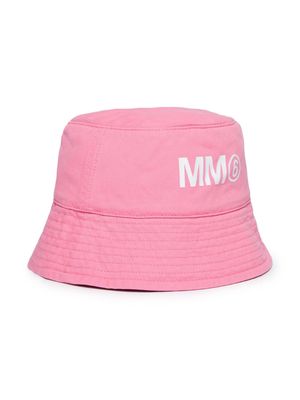 MM6 Maison Margiela Kids logo-print bucket hat - Pink
