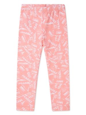 MM6 Maison Margiela Kids logo-print cotton blend trousers - Pink