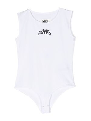 MM6 Maison Margiela Kids logo print cotton body - White