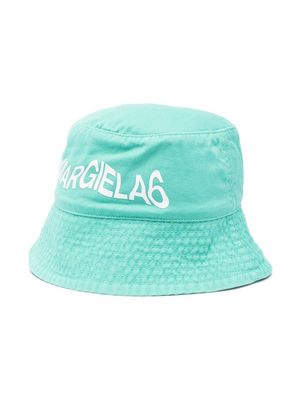 MM6 Maison Margiela Kids logo-print cotton hat - Green