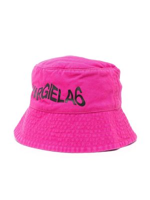MM6 Maison Margiela Kids logo-print cotton hat - Pink