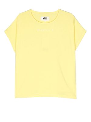 MM6 Maison Margiela Kids logo print cotton T-shirt - Yellow