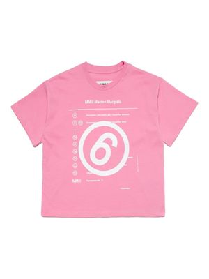 MM6 Maison Margiela Kids logo-print cotton T-sihrt - Pink